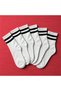 Girl'S/Boy's Set of 6 White College Striped Seamless Socks |   Soft Textured Sports Cotton Socks - 2