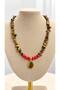 Women's Handmade Tiger's Eye and Coral Natural Stone Necklace with Tiger's Eye Pendant, Special Design - 5