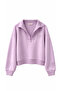 Women's Pink Stand Collar Embroidery Detailed 3-Thread Sweatshirt - 4