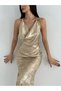 Rochie maxi, auriu - 7