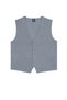 Men's Knitwear Gray Vest Fine Textured Buttoned V-Neck Steel Knit Classic Pattern - 5443Ls - 2