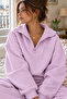 Women's Pink Stand Collar Embroidery Detailed 3-Thread Sweatshirt - 2