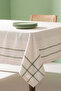 Girit Green Striped Linen Tablecloth 150X250 cm