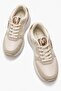 Star Stone Laced Leather Sports Shoes; Beige - 4