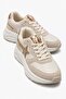 Star Stone Laced Leather Sports Shoes; Beige