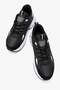 Side-Panel Tied Leather Women's Sports Shoes Black White - 4