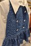 Girl's Denim Gilet and Shirt Set Blue - 3