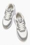 Star Stone Laced Leather Sports Shoes; White Gray - 5