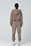 Brown Simplicity Hooded Crop Sweatshirt - 2