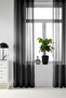 Natural Linen Look Black Tulle Curtain (No Pleats)
