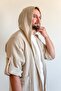 Beige Unisex Muslin Kimono and Kaftan - with Pockets - 5
