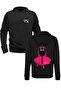 لعبة الحبار سترة سوداء من الأمام والخلف