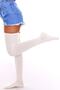 Women's White Luxury Over Knee Socks - 4
