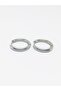 Silver Color Surgical Steel Hoop Earrings 4 Pieces - 3