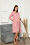 Maternity Nightgown Dressing Set with Lace Detail Dried Rose