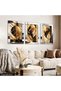 Gold Black Circles and Feather 3 Piece Plexi Mirrored Table