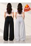 2 Pieces of Women's Hooded Winter Sweatpants (Black and Gray) 2 Pieces of Sweatpants to Come - Loose Fit, Oversized, Comfortable, with Lace-Up Waist and Side Pockets - 2