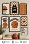 7-Piece Frame-Looking Modern Painting Set |   Retro & Pop Art - Basketball Themed |   Living Room, Office, Kitchen and Study Room Wall Decor