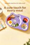 Kral Şakir Figured 3-Compartment Melamine Children's Plate - Durable Bpa Free Nutrition Plate - Canan, Purple - 8