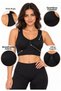 Black Thick Strap Gathering Crop Seamless Athlete Bustier Without Pads 1085 - 2