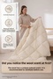King Size 100% Natural Lamb Wool Quilt with Cotton Cover, Odorless, Anti-Sweat, Washable 220X240 cm - 2