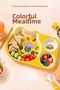 Kral Şakir Figured 3-Compartment Melamine Children's Plate - Durable Bpa Free Nutrition Plate - Kral Şakir, Yellow - 7