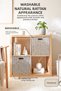 2-Piece Washable Gray Pp Rattan Closet Laundry Children's Room Toy Organizer Storage Basket Organizer 33X33X33