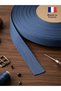 French Verev Striped Denim Look Cotton Ribbon / Sewing Closure Strip - 15mm - 10 Meters