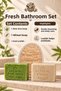 Ferah Bath Set - Natural Aloe Vera Soap, Rice Soap, and Oval Pumpkin Fiber - 2