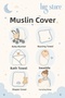 Double Layer 100% Organic Cotton Baby Newborn Multi-Purpose Muslin Cover & Muslin Cloth 80X90 cm - 6
