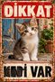 Caution Cat Is Present Kitten Retro Metal Wall Painting Decorative Warning Sign 30X40 cm