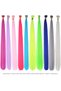 10 Pieces of Mixed Color Fiber Synthetic Hair Extensions 60cm + Fishing Line Tool and Beads - 2