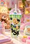 Children's Water Bottle with Straw 22 cm Cute Teddy Bear Patterned Colorful Beaded Fun Water Cup Green - 2