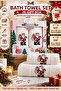 New Year's Gift 100% Cotton Embroidered 2-Piece Bath Towel Set (70X140 cm + 50X90 cm) - 3