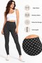 Women's Black White Polka Dot High Waist Full Length Sport Leggings Pilates Yoga Fitness Casual Leggings - 5