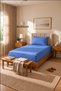 Single Cotton Combed Breathable Fabric Elastic Bed Sheet 1 Piece Pillowcase Gift Blue - 4