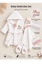 100% Cotton Ecru Flower-Patterned Baby Girl Bathrobe Set / Premium Quality Baby Girl Bathrobe Set / Gift Newborn Bathrobe Set - 3