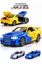 Nissan Gtr Skyline Metal Pull-Back Model Car Toy 1:32 Scale with Lights and Sound, Doors and Hood Openable, Trunk Openable
