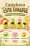 4 Pieces Capybara Baby Eraser Set 4cm Teddy Bear Vd063 - 5