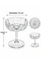 Set of 2 Transparent Glass Footed Dessert Bowls - Wavy Design Magnolia Bowl Miter - 2
