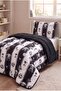 Black-White Patterned Welsoft Single Duvet Set |   1 Piece Quilt 155X215 Cm, 1 Piece Pillowcase 50X70 cm |   Padded, Cotton Set - 3