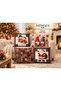 Winter Tale New Year Christmas Collection 4-Piece Throw Pillow Cover Set - Digital Printed Sofa Decor Decorative Throw Pillow Cover Set