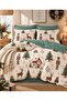 Double Duvet Cover Set with Elasticated Sheets Nutcracker Green