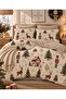 Double Duvet Cover Set with Elasticated Sheets Nutcracker Beige