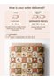 100% Cotton Satin Patchwork Fabric – 155X100 cm – Brown Beige Orange Vintage Floral Square Pattern - 3
