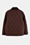 Brown Velvet Collared Seasonal Quilted Lined Inner Pocket Regular Fit Men's Coat Tmnaw27Mo00003 - 9