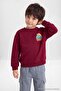 Bordo 100%Pamuk Kalın Erkek Çocuk Baskılı Örme Sweatshirt ve Eşofman Alt - Üst Takım TKDAW27AU00053 - 2