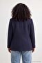 Navy Blue Striped Oversized Woven Jacket Tbbaw27Ag00011 - 4