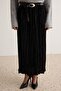 Black Belted Crinkled Pleated Satin Maxi Skirt Twoaw27Et00147 - 3