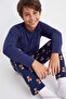 Navy Blue 100% Cotton Boys' Pajama Set Tkdaw27Pt00037 - 4